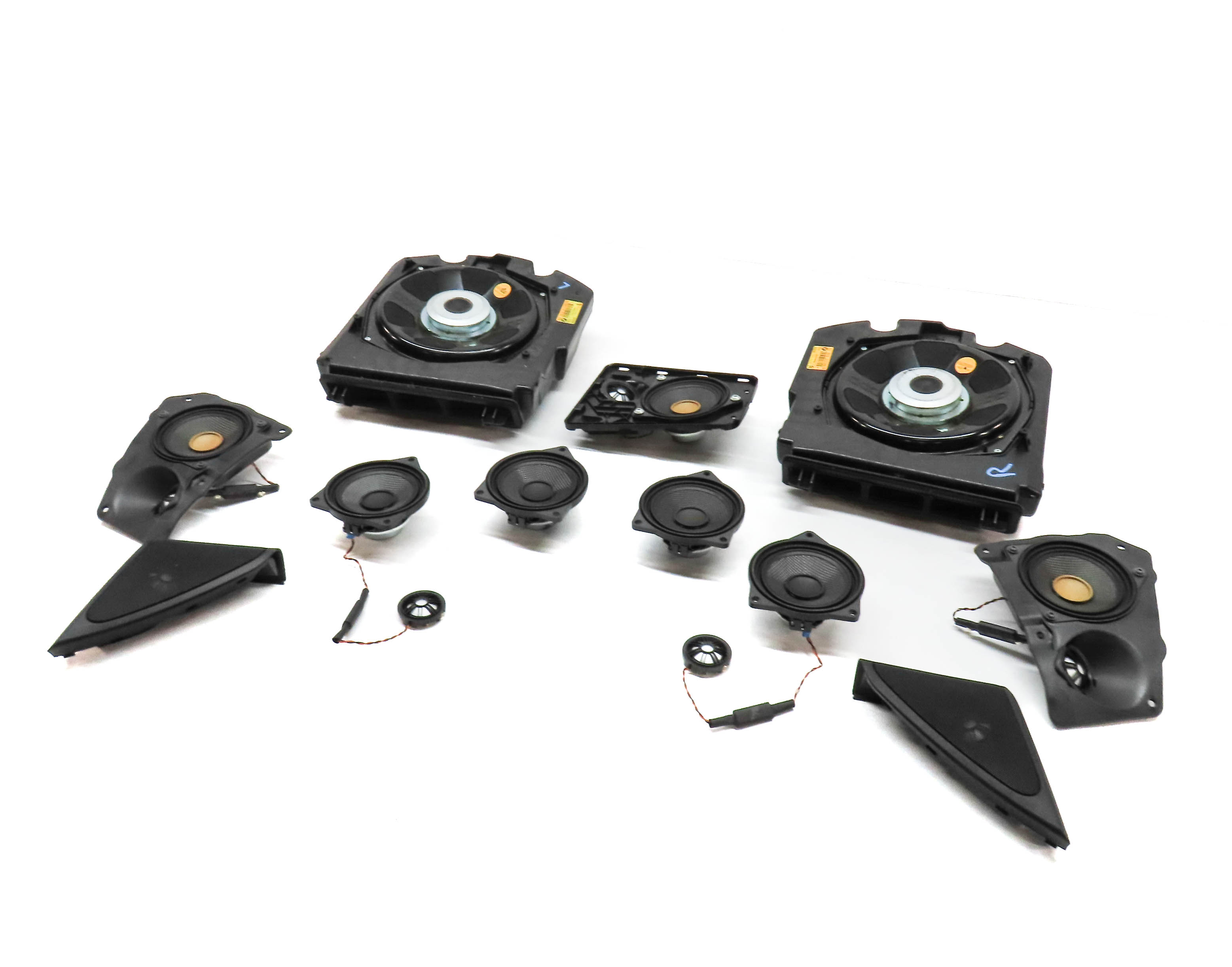 2011 BMW 740i (F02) RADIO STEREO SOUND SYSTEM SUBWOOFER TWEETER SPEAKER SET/13 — exact item pictured